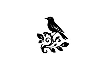 Elegant Hummingbird in Silhouette - Vector Art.