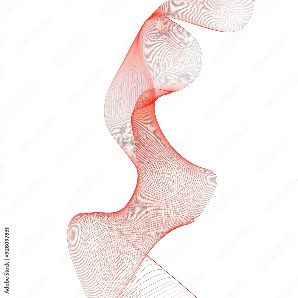 Poster abstract red wave line art design element.