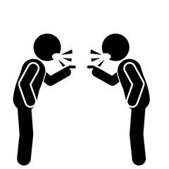 stick figure illustrations and pictograms angry and arguing