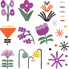 Halloween cute abstract flower.eps