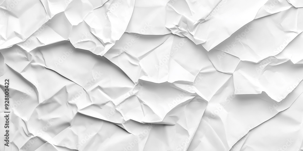 Aufkleber White crumpled paper texture background creating random shapes