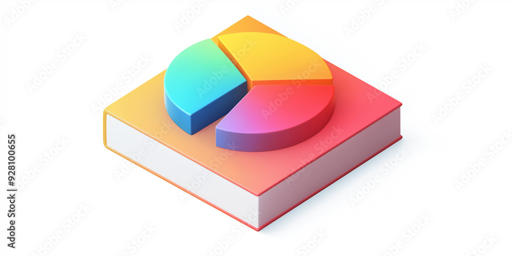 Poster colorful pie chart representing knowledge sharing through books