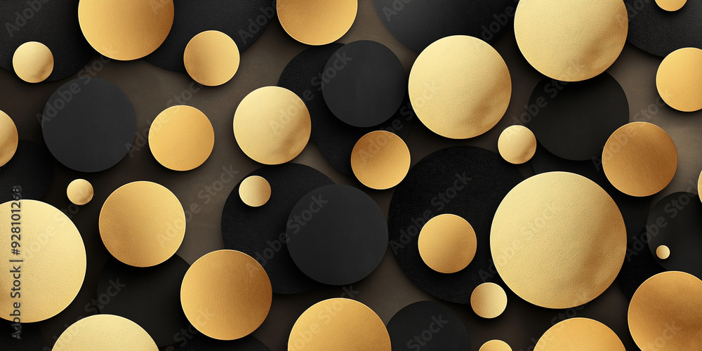 Poster abstract background showing gold and black circles overlapping
