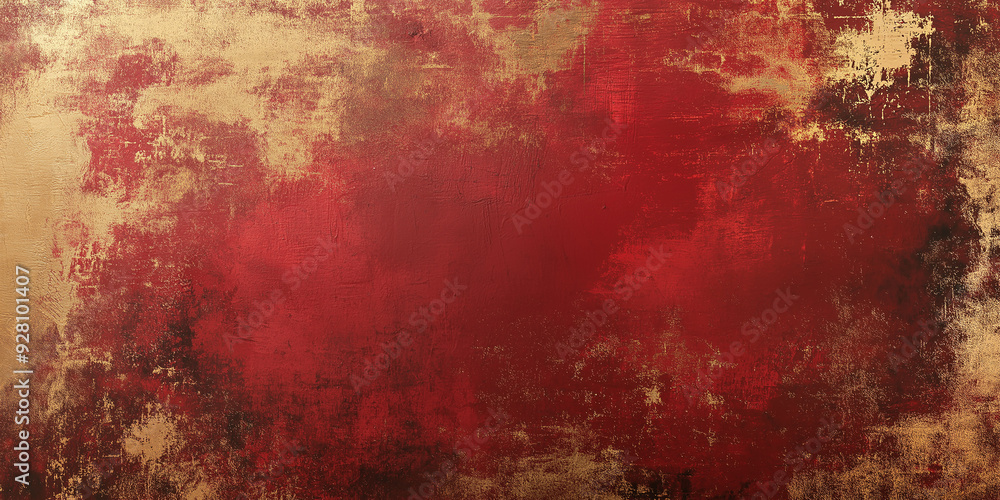 Poster red and gold background showing a textured surface