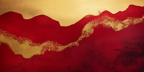 Abstract gold and red background representing mountains or hills
