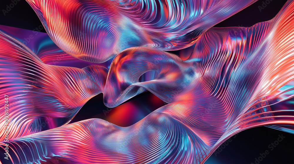 Aufkleber colorful metallic shapes are creating a mesmerizing and vibrant abstract composition
