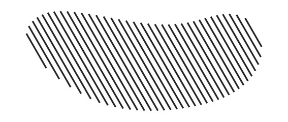 Abstract shape with a diagonal stripe pattern