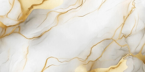 White and gold liquid ink background creating abstract flowing pattern