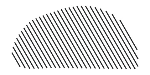 Abstract shape with a diagonal stripe pattern