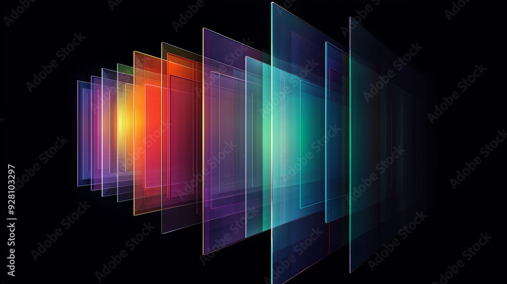 Aufkleber Abstract colorful transparent overlapping geometric shapes background design