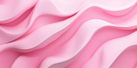 Obraz premium Abstract soft pink pastel wavy background flowing in 3d render