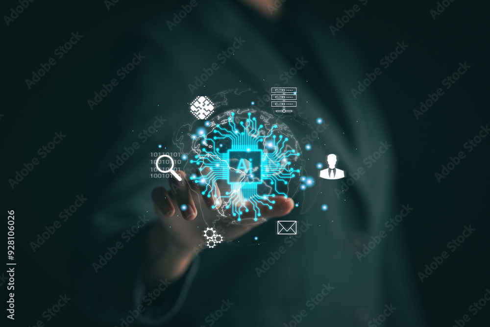  chat with ai. artificial intelligence. the concept of accessing imagination by feeding commands to a