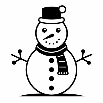 recommend clip art: Black line art Christmas snowman black  silhouette, snowman in silhouette Christmas theme
                    