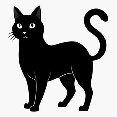 cat black silhouette vector,black cat, vector icon, silhouette,cat black vector,cat sitting