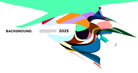 Colorful fluid abstract background for new year 2025