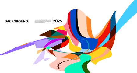 Colorful fluid abstract background for new year 2025