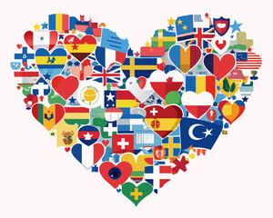 World Europe countries flags iIllustrator Artwork