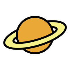 Saturn Planet for Space Icon