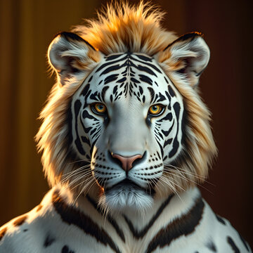 Un leon blanco de encantadora forma antropom&oacute;rfica, muy linda