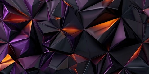 Naklejka premium Abstract Geometric Background with Purple and Orange Triangles