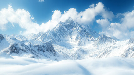 Landscape of snow moutain background.