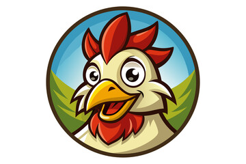 Fototapeta premium chicken cartoon logo
