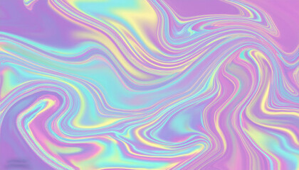 Holographic foil neon trend wavy abstract background