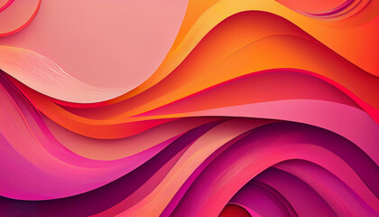 Pink orange abstract wavy background