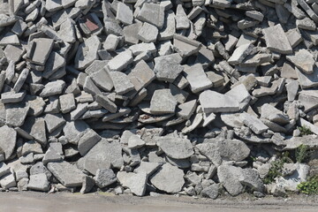Debris of old concrete slabs