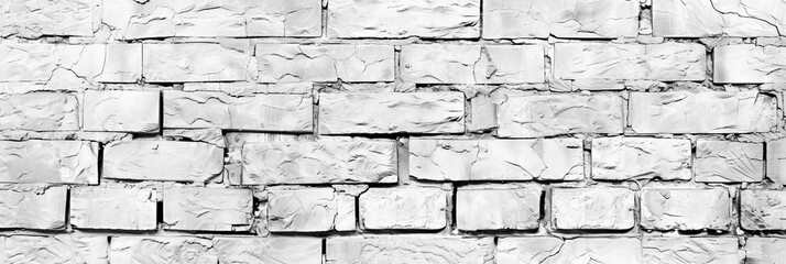 Fototapeta premium Cracked White Brick Wall Texture