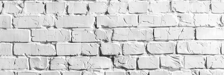 White Brick Wall with Cracks and Imperfections