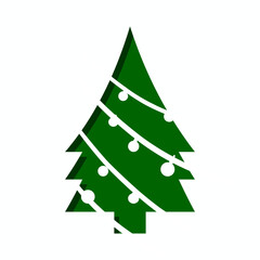 christmas tree icon isolated with white background