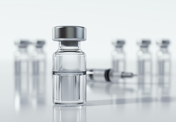 医療・研究コンセプト　バイアルと注射器