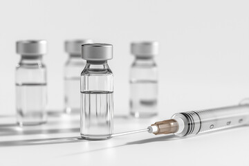 医療・研究コンセプト　バイアルと注射器