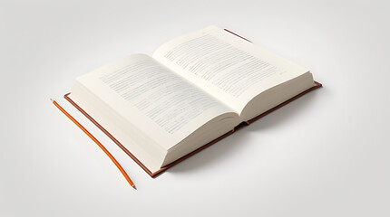 2D Flat-Style Illustration of a Simple Book on a White Background with Clean Lines and Copy Space for Custom Text