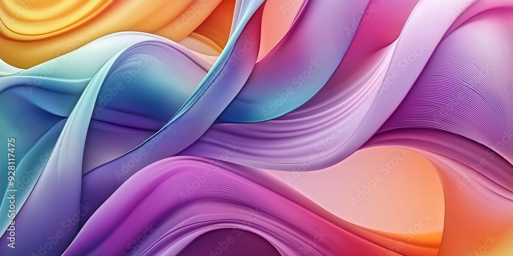 Poster Abstract colorful waves flowing and merging together