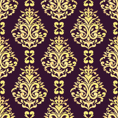 Classic damask seamless pattern, Vector luxury old fashioned damask, Royal victorian seamless texture for background, wallpapers, textile, ornament, wrapping, Exquisite floral baroque template