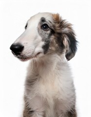 Fototapeta premium ボルゾイの子犬のポートレート（Borzoi puppy portrait on white background） 