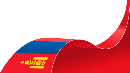 wavy mongolia flag vector background with copy space for text. mongolia national day