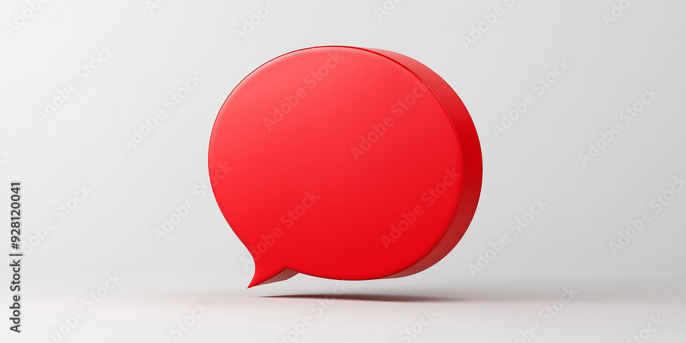 Aufkleber red speech bubble floating over a white background
