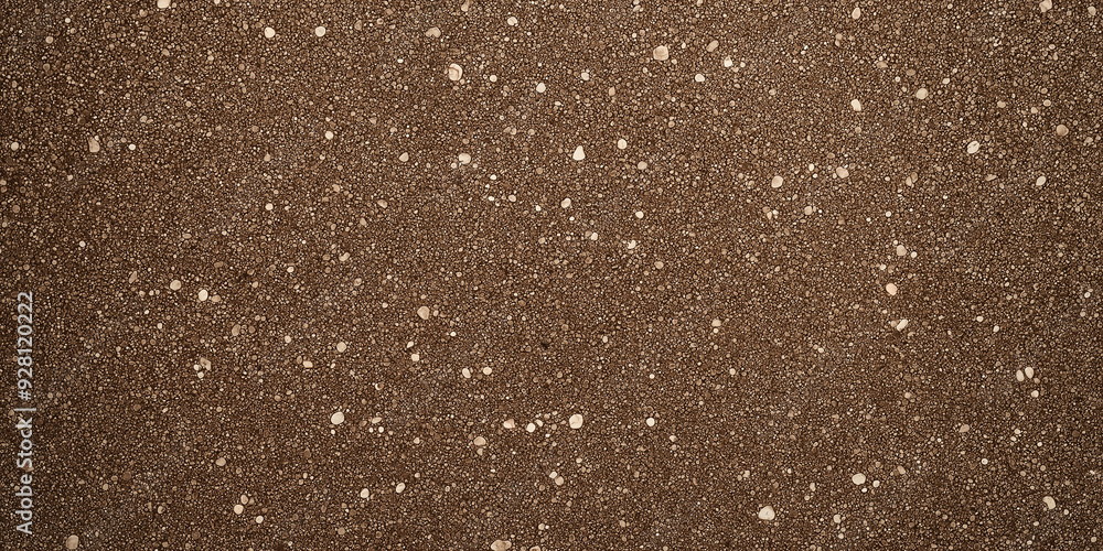 Poster Brown background showing a rough textured surface with white specks