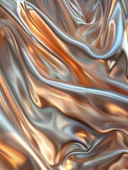 Fototapeta premium Shimmering Silk Fabric Draped in Elegant 3D Rendering With Reflective Texture