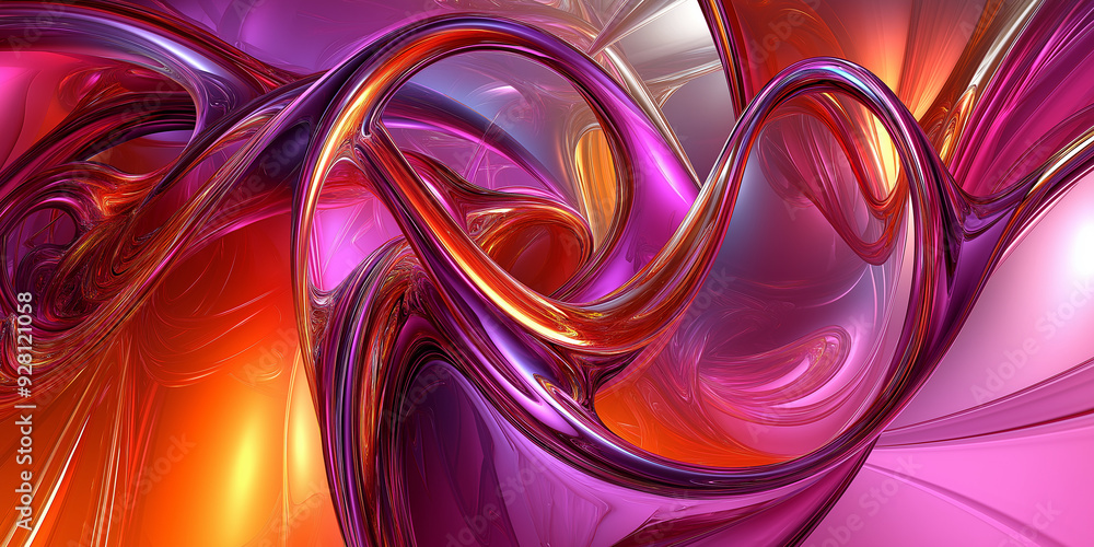 Poster Abstract design with swirling and intertwining shapes creating a dynamic and modern artwork