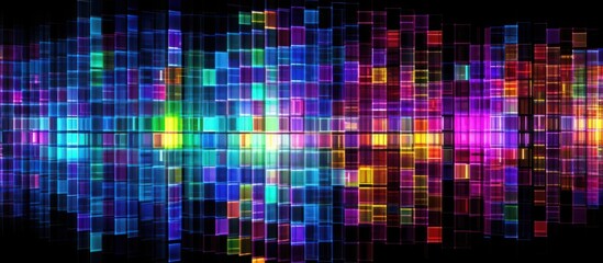 Abstract Neon Grid of Colors