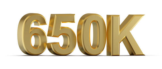 650K Follower 3D Render Golden