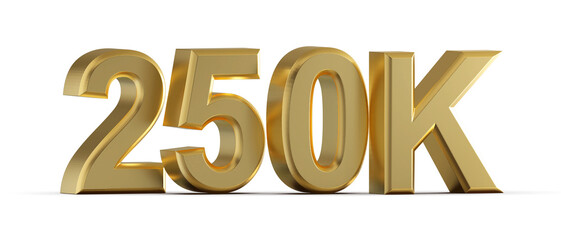 250K Follower 3D Render Golden