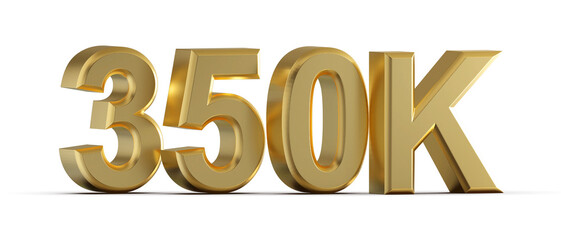 350K Follower 3D Render Golden