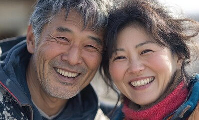 Obraz premium Father and daughter share a heartwarming moment, their beaming smiles and affectionate gestures revealing the depth of their loving connection.