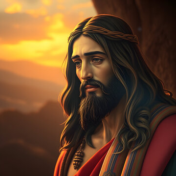 Una imagen que representa a Jesucristo con una expresi&oacute;n dolorida en el rostro