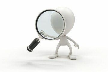 White Figure Holding a Magnifying Glass